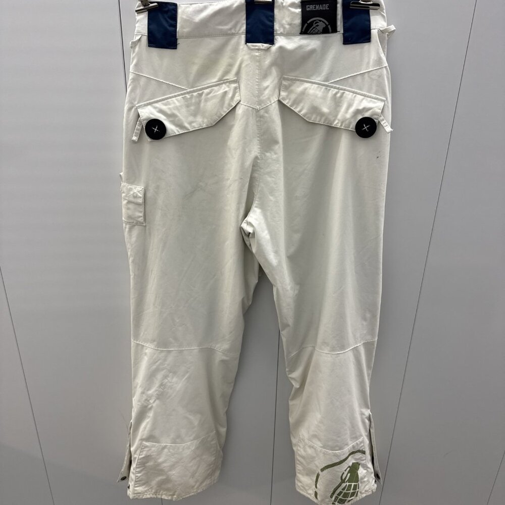 Grenade Men's Snowboarding Pants Size Small 34x30 White Adjustable Waist